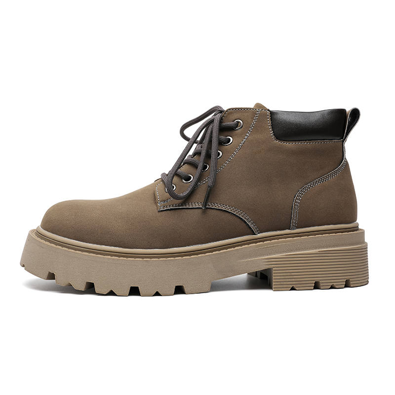 LUOMAIKE LUOMAIKE Microfiber Leather Short Combat Boots Men's