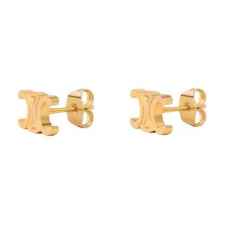 CELINE Triomphe Studs In Brass With Gold Finish