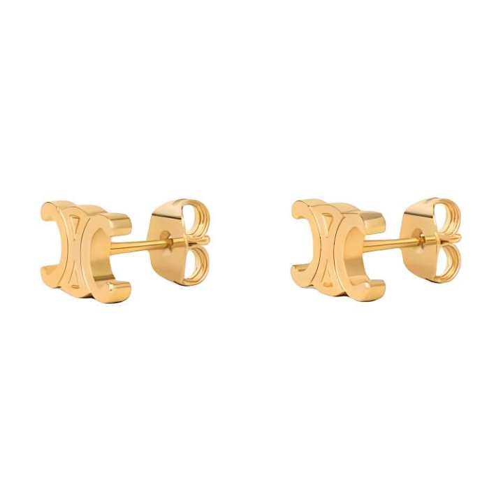 CELINE CELINE Triomphe Studs In Brass With Gold Finish