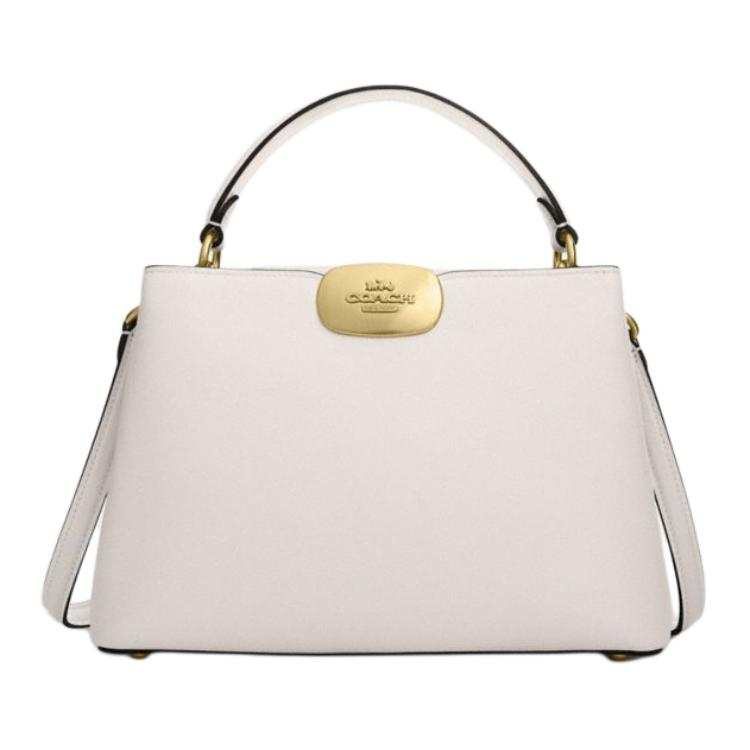 COACH Eliza Carryall Cow Leather One Shoulder Handbag Medium Women's Chalk White