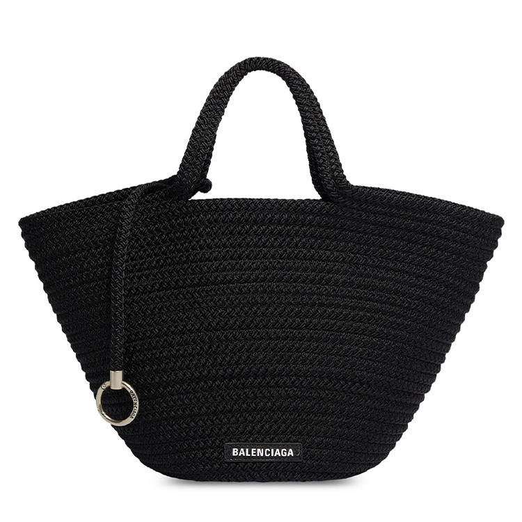 Balenciaga IBIZA Nylon With Lambskin Basket Bag Handbag Medium Women's Black