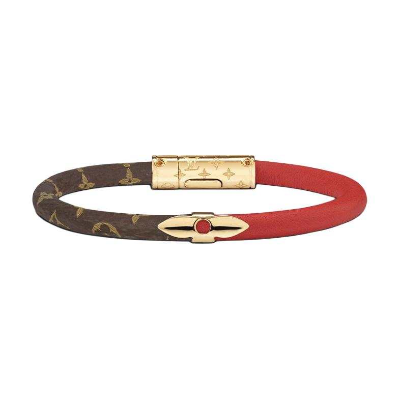 LOUIS VUITTON Calfskin Bangles Women's Brown & Red & Multicolor