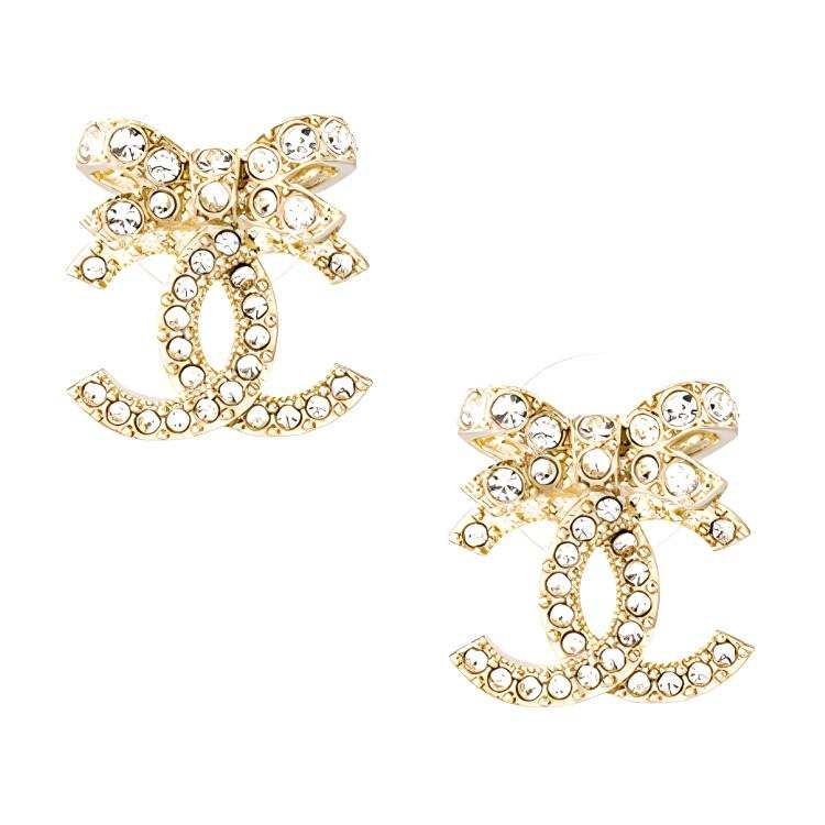 CHANEL Metal Earrings Women's Gold