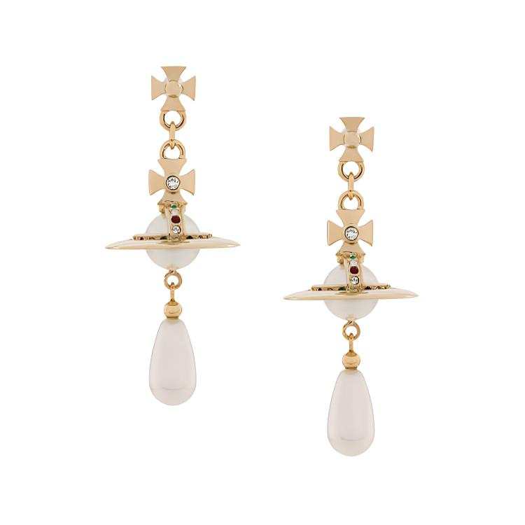 Vivienne Westwood Brass Crystal Earrings Women's Gold