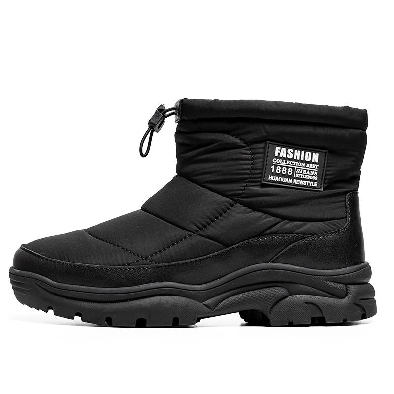 LUNMADENG LUNMADENG Cow Split Leather Thermal Short Snow Boots Men's