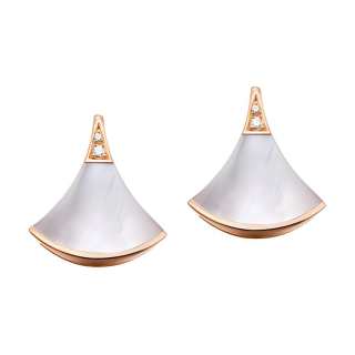 BVLGARI Stud Earrings Unisex White