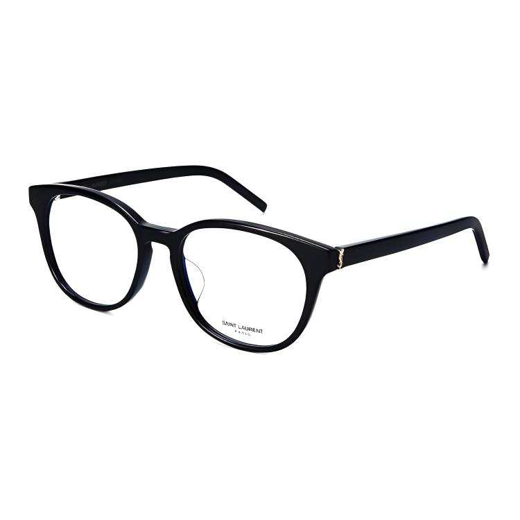 SAINT LAURENT SAINT LAURENT Plate Frame Oval Eyeglass Frames Women's Black