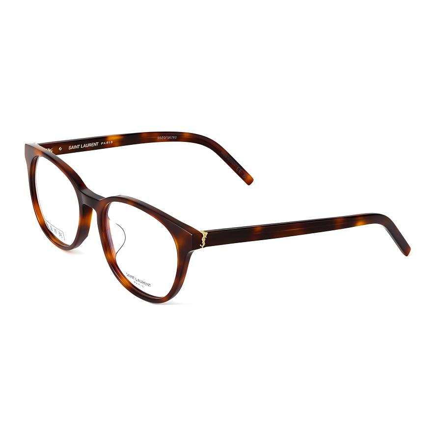 SAINT LAURENT SAINT LAURENT Capsule Plate Frame Oval Eyeglass Frames Unisex Tortoiseshell