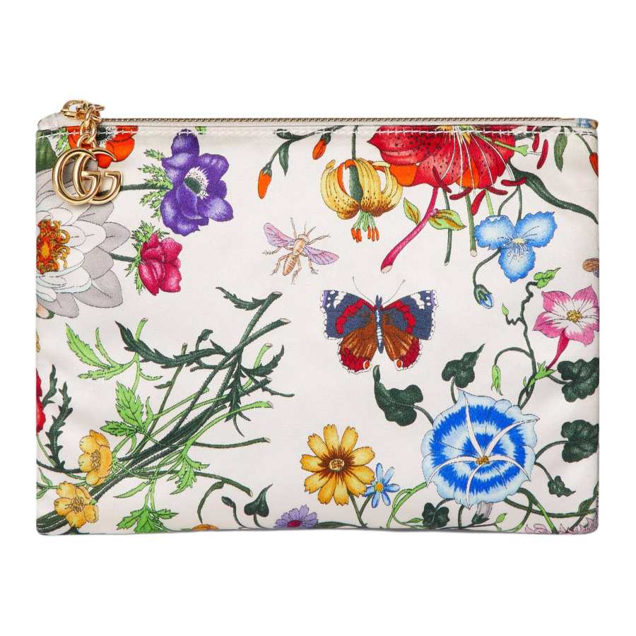 GUCCI GG Marmont Silk Clutch Women's Multicolor