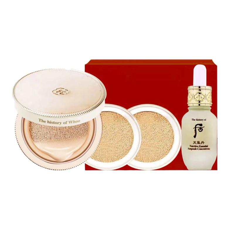 The History Of Whoo Luxury Style Gold Queen Makeup Sets Brightening Skin Tone Formal Wear+Refill Pack *2+Ampoules 8ml