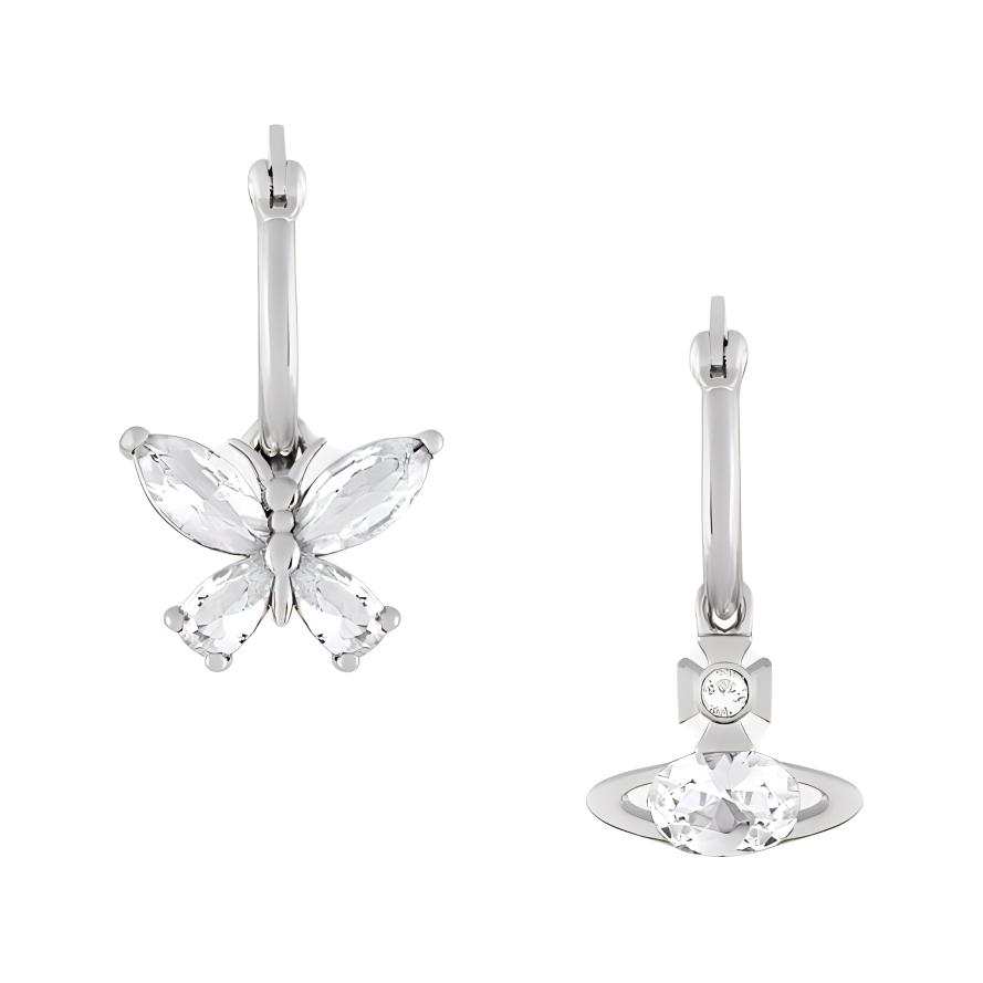 Vivienne Westwood Brass, Electroplated, Cubic Zirconia, Gemstone Earrings Women's Silver