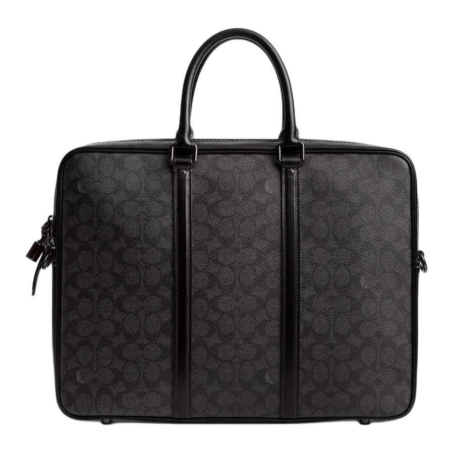 COACH Coated Canvas Laptop Bag Large Women's Charcoal