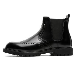 HUOFEIYU Short Combat Boots Men's Black