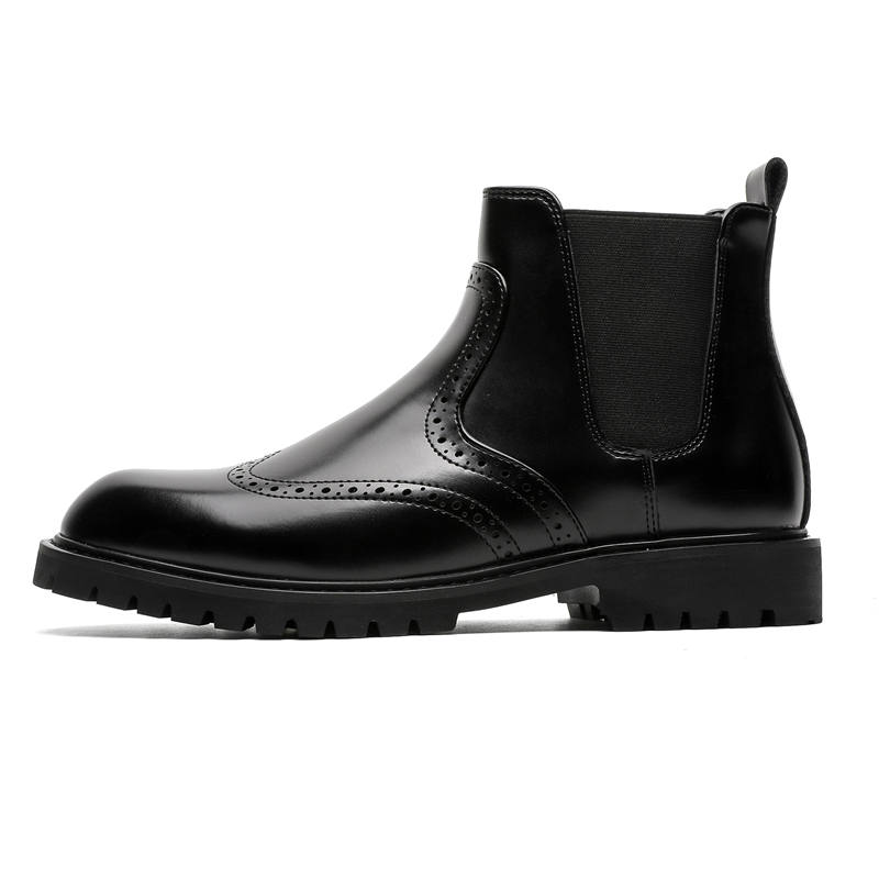 HUOFEIYU Short Combat Boots Men's Black