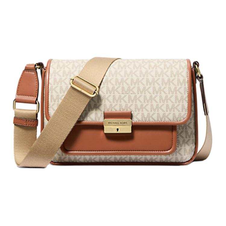 MICHAEL KORS Bradshaw Coated Canvas Shoulder Bag, Crossbody Bag Medium Women's Vanilla