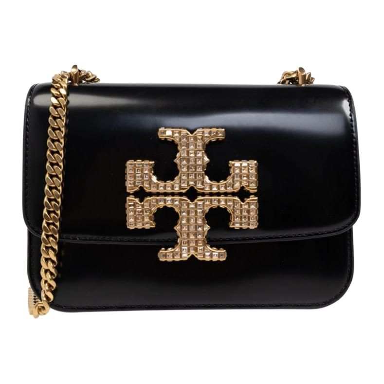 TORY BURCH Eleanor Calfskin Crossbody Bag, Shoulder Bag Women's Black