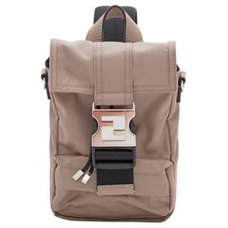 FENDI Buckle Closure Nylon, Polyester Backpack, Sling Bag Mini Men's Beige