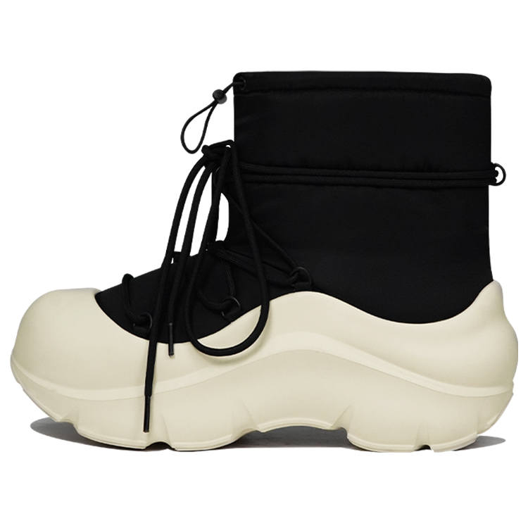 KAALIXTO Short Snow Boots Unisex Black Beige