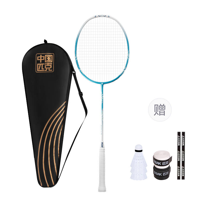 PEAK PEAK Full Carbon Badminton Rackets Control Type All around Defense Advanced Level Unisex 4U/G5 Blue