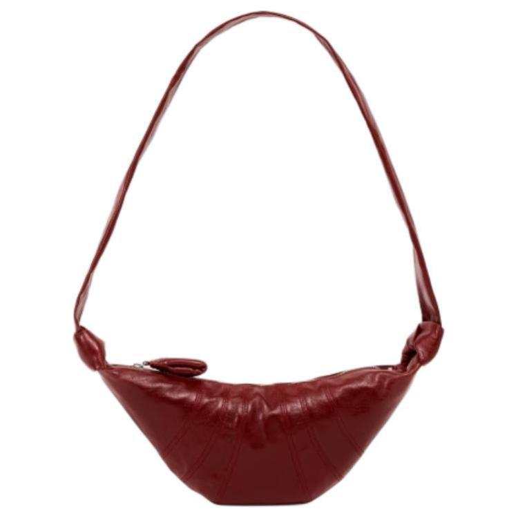 Lemaire Croissant Coated Cotton Croissant Bag, Croissant Bag Handbag, Shoulder Bag Small Women's Brick Red