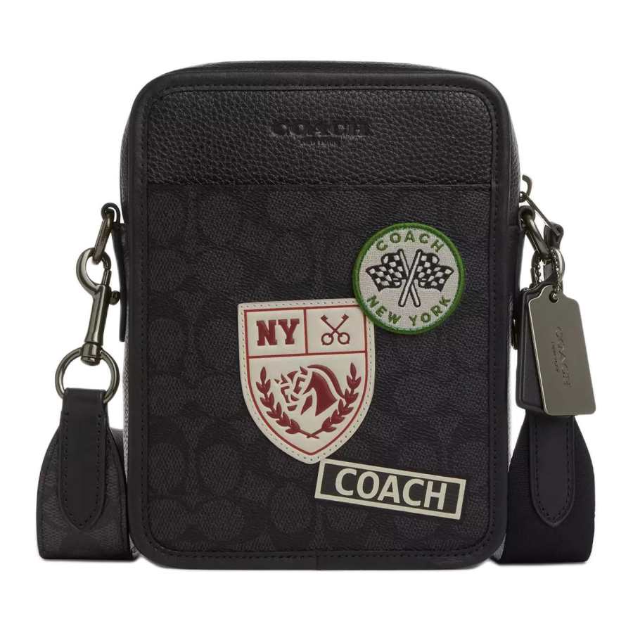 COACH Sullivan Coated Canvas Crossbody Bag, Shoulder Bag Small Men's Charcoal