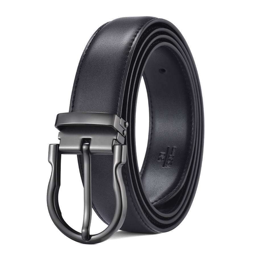 LAORENTOU LAORENTOU Split Cow Leather Belts Men's 3.5cm