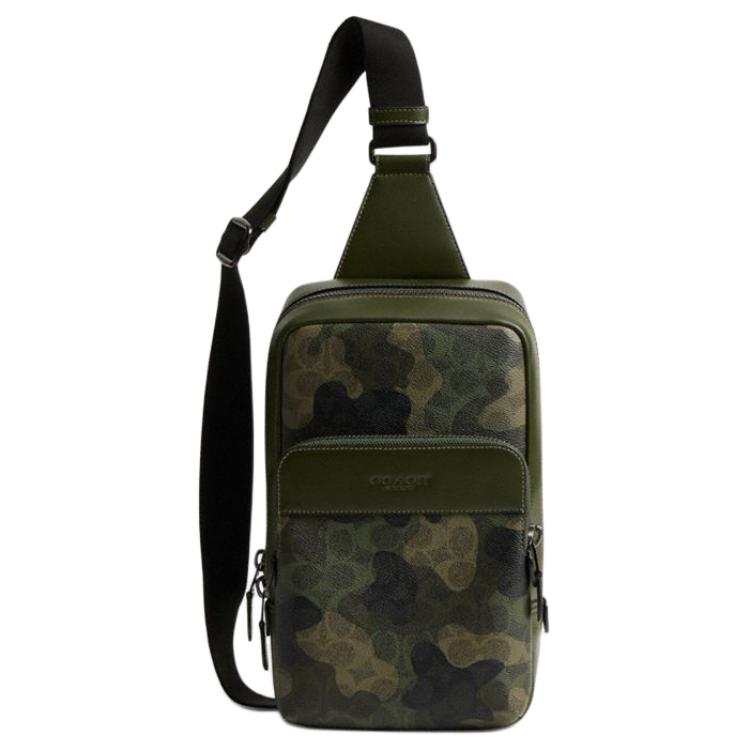 COACH Coated Canvas Crossbody Bag Sling Bag Men's Green