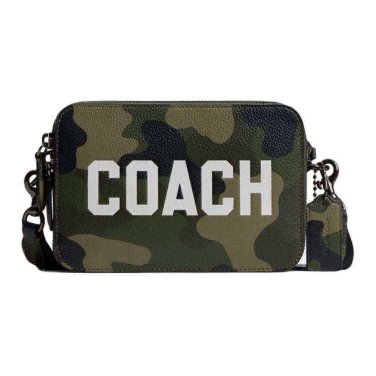 COACH Charter Cow Leather Crossbody Bags Small Men's Camouflage