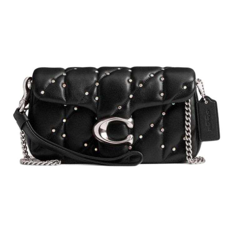 COACH Tabby Leather Shoulder Bag, Crossbody Bag Small Women's Black