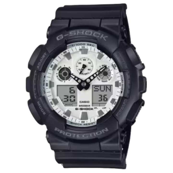 CASIO CASIO GA 100 200m Waterproof Quartz Movement Resin Strap Watch Unisex White Dial