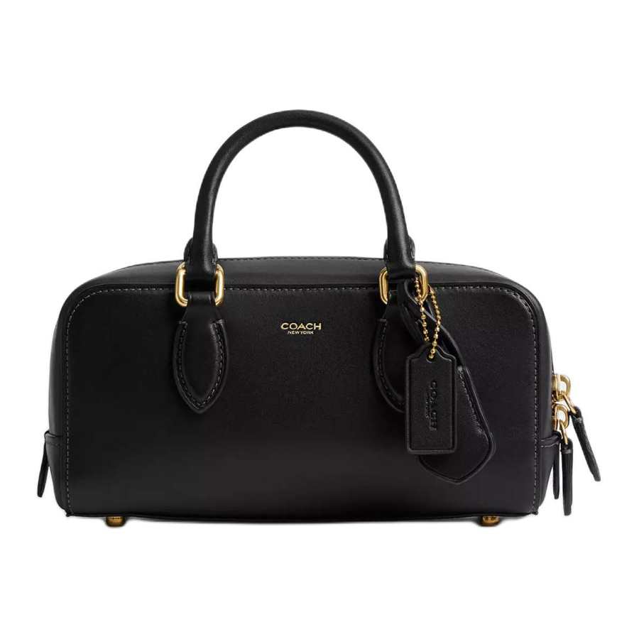 COACH Bowery Glove Tanned Leather Shoulder Bag, Crossbody Bag, Handbag Small Women's Brass & Black