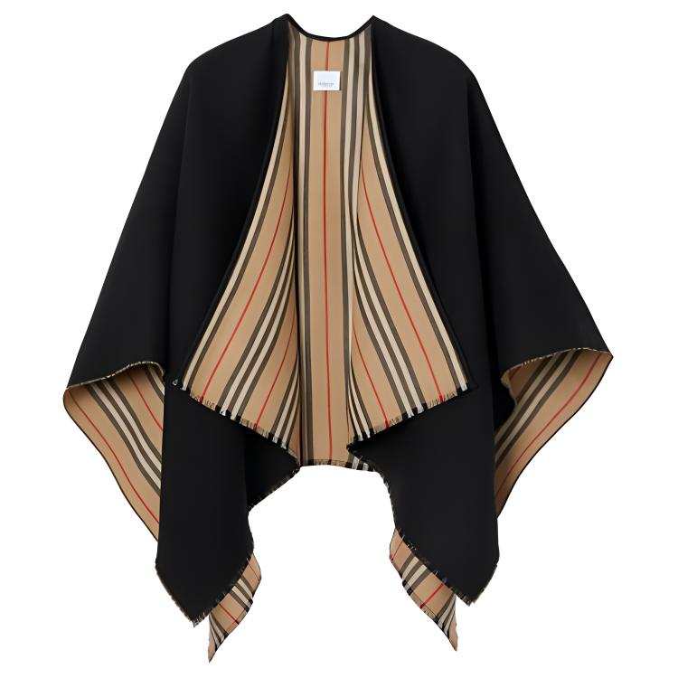 Burberry Burberry Wool Shawls Women's Black