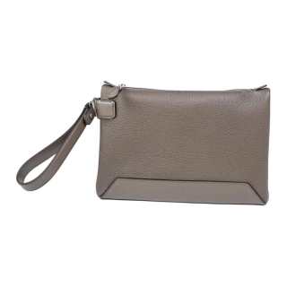 Dunhill Cow Leather Clutch Men's Taupe