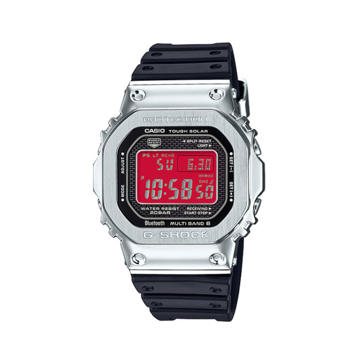 CASIO CASIO Custom Collection GMW B5000 1A Solar Movement Resin Strap Watch Unisex Red Watch Dial