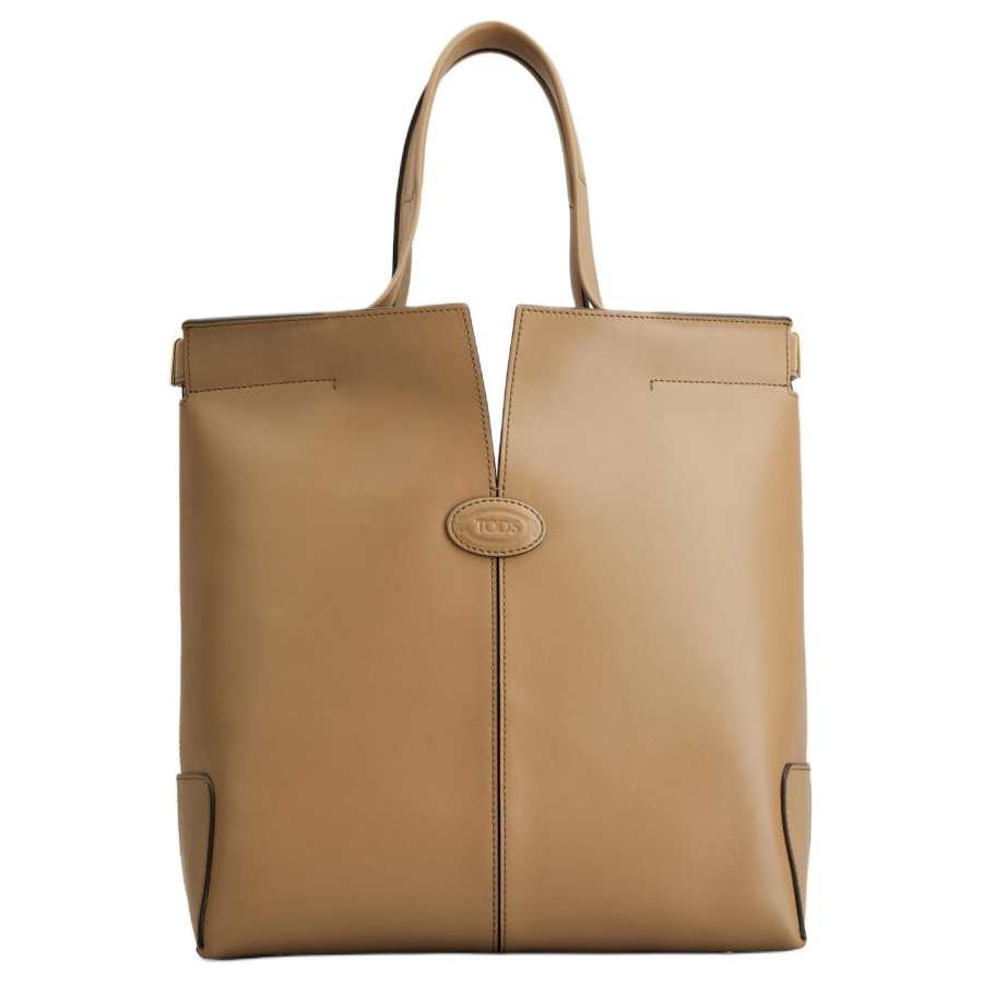 TOD'S DI Calfskin Tote Bag, Shopping Bag, Shoulder Bag, Crossbody Bag, Handbag Small Women's Brown