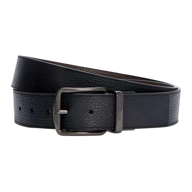 COACH COACH Leather Belts Men's Black Width 3.8cm