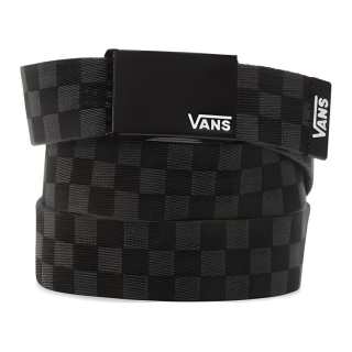 Vans Leather Belts Men's Gray Black Plaid