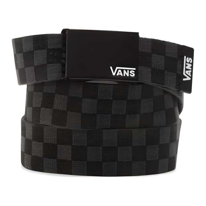 Vans Vans Leather Belts Men's Gray Black Plaid