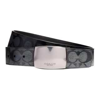 COACH PVC Polyvinyl Chloride Leather Belts Men's Width 3.5cm