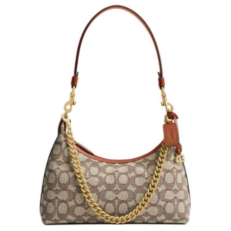 COACH Juliet Fabric With Cow Leather Crossbody Bag, Shoulder Bag Medium Women's Cocoa Polished