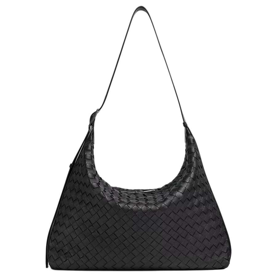 Bottega Veneta Intrecciato Deerskin Crescent Bag Shoulder Bag Men's Black