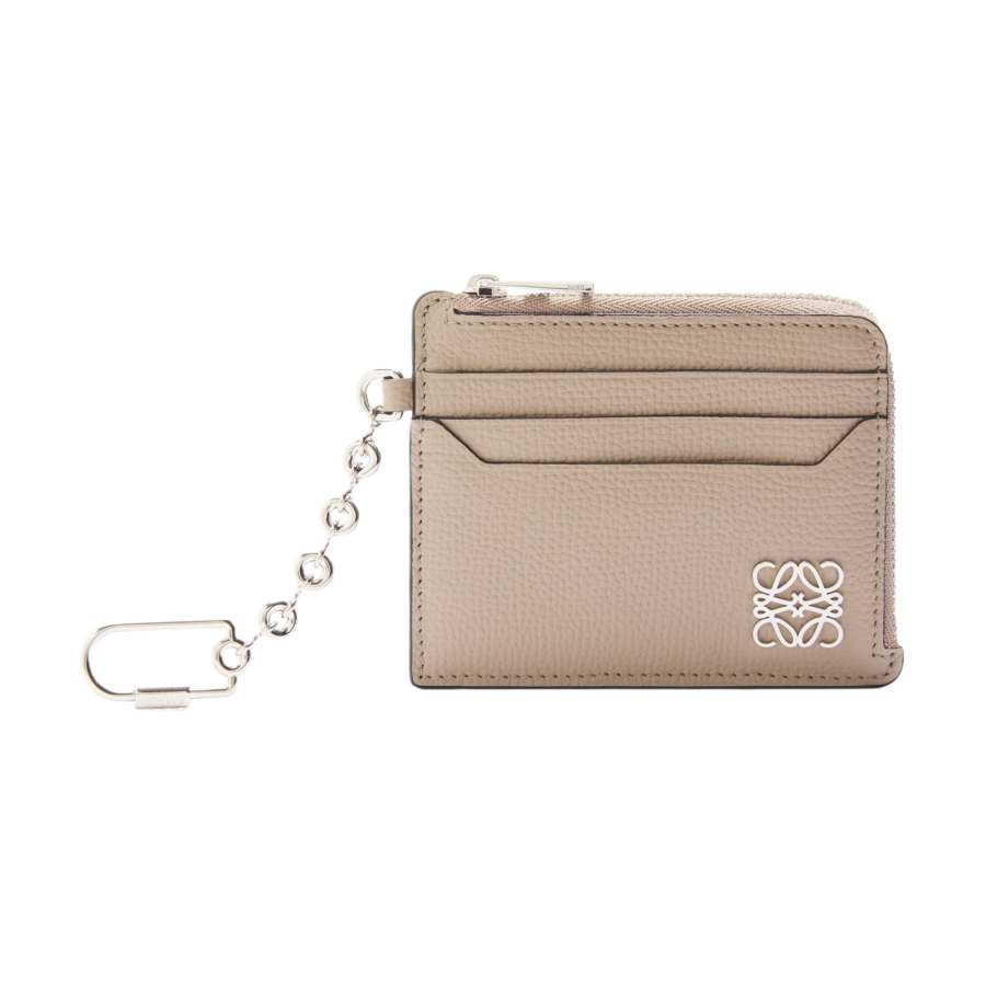 LOEWE LOEWE Anagram Pebble Texture Calfskin Card Holder Women's Sand