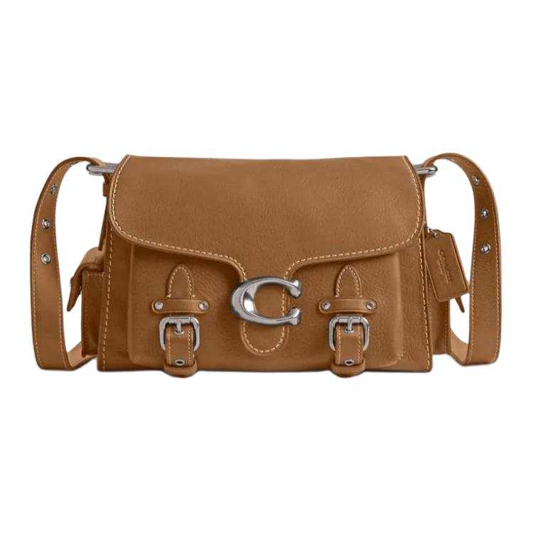 COACH Cargo Soft Tabby Cow Leather Portable Crossbody Bag, Shoulder Bag Medium Women's Mel Brown