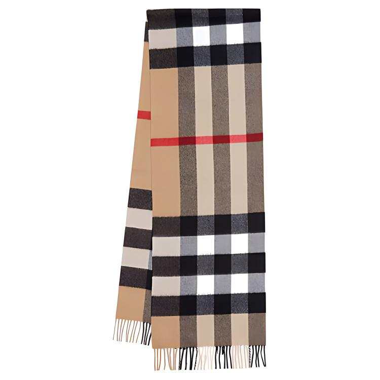 Burberry Cashmere Knit Scarves Unisex Archive Beige