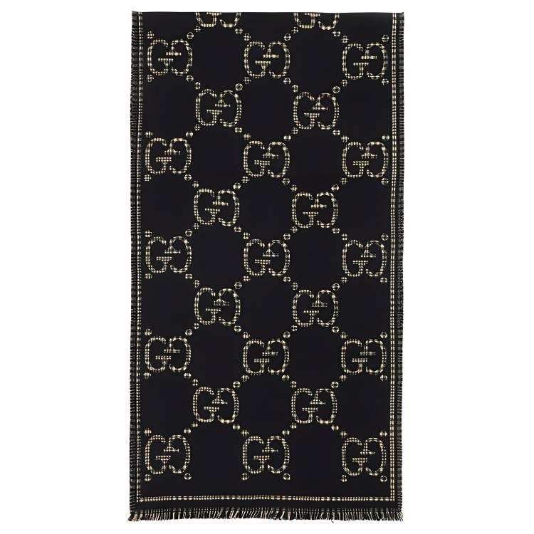 GUCCI Gucci Check Gg wool scarf