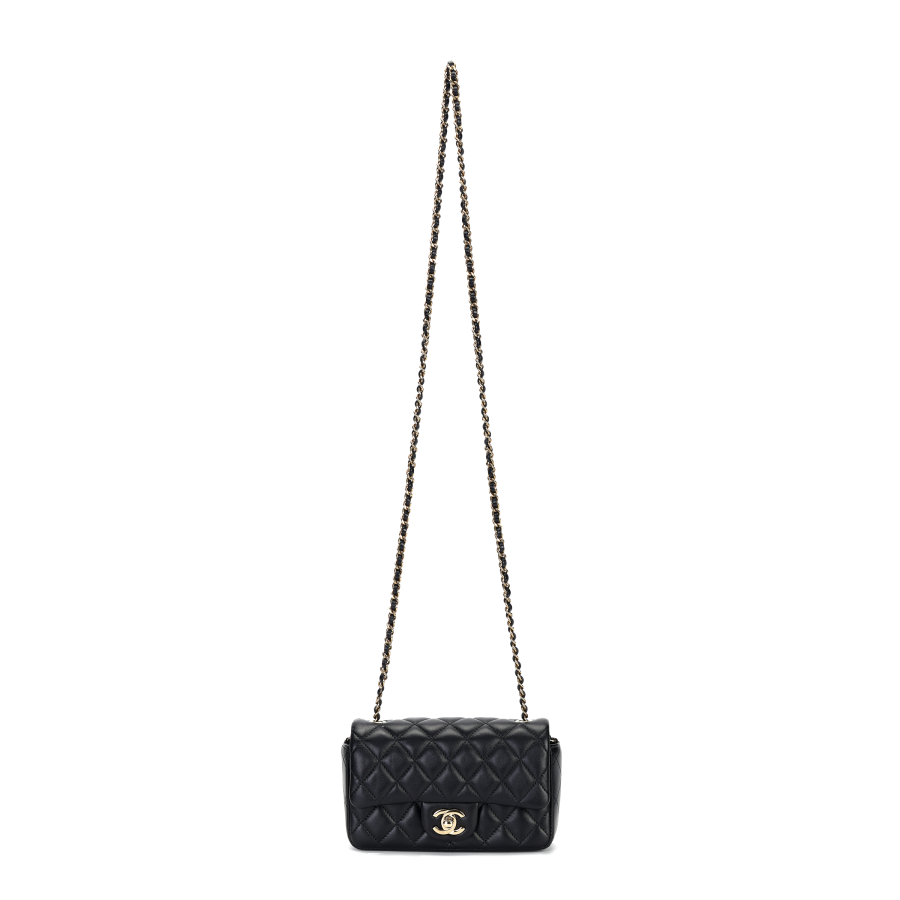 CHANEL Sheepskin Crossbody Bags Mini Women's Black