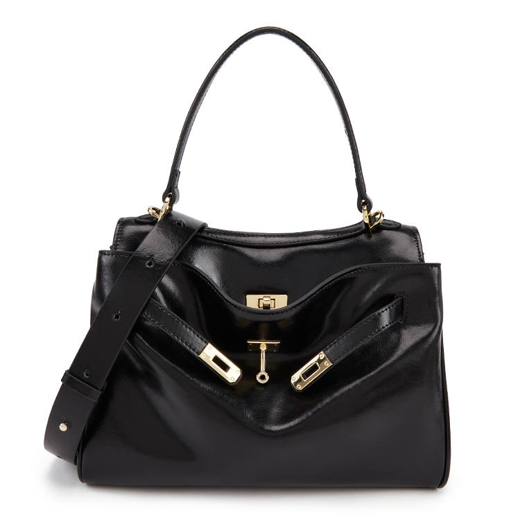ELLE Oil Wax Soft Cowhide One Shoulder Handbag Women's Multicolor
