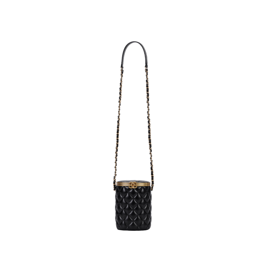 CHANEL Lambskin Crossbody Bags Women's Black