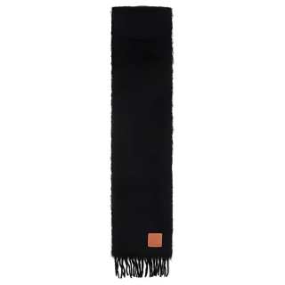 LOEWE Logo Patch Fringed Scarf