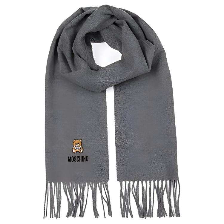 MOSCHINO MOSCHINO Teddy embroidered Fringed Scarf